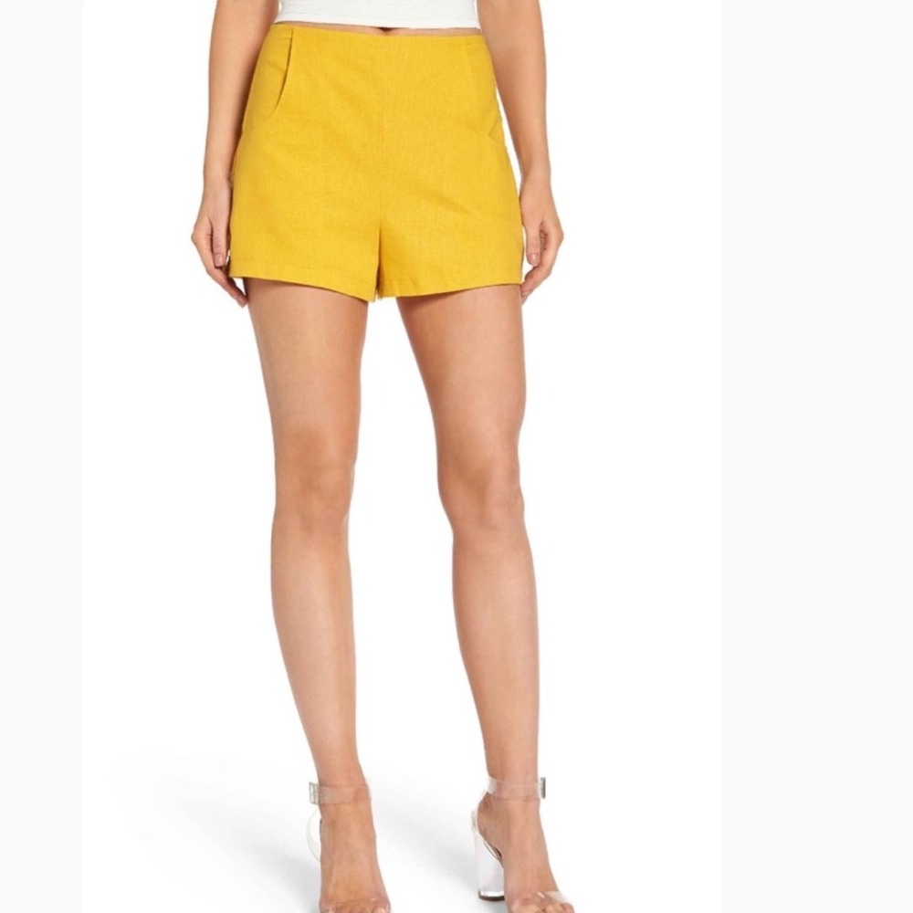 Leith Mustard Yellow Shorts Small
